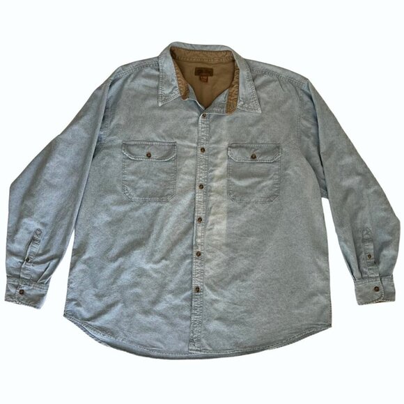 Oversized Denim Button Up Long Sleeve Shirt - Picture 1 of 6